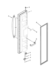Freezer Door Parts Diagram and Parts List for 7WRS22FDBF02  Whirlpool Refrigerator