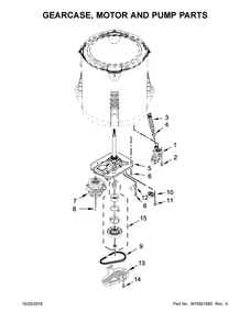 Gearcase, Motor And Pump Parts Diagram and Parts List for ITW4871FW1  Inglis Washer