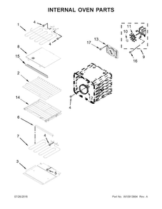 Internal Oven Parts Diagram and Parts List for KOCE507EWH05  KitchenAid Microwave