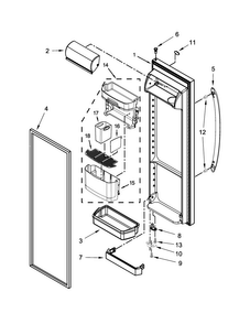 Refrigerator Door Parts Diagram and Parts List for KSF22C4CYY01  KitchenAid Refrigerator