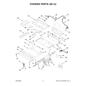 Chassis Parts (48 In) Diagram and Parts List for KFGC558JAV07  KitchenAid Range