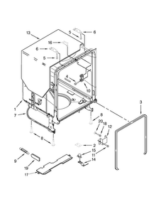 Tub And Frame Parts Diagram and Parts List for WDF540PADM1  Whirlpool Dishwasher