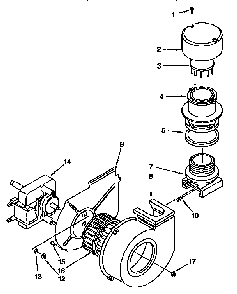 Blower Diagram and Parts List for KUDI23HBW0  KitchenAid Dishwasher