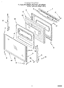 DOOR, LIT/OPTIONAL Diagram and Parts List for SF306PEGW1  Whirlpool Range