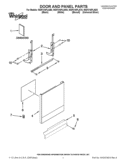 DOOR AND PANEL PARTS Diagram and Parts List for WDF310PLAD0  Whirlpool Dishwasher