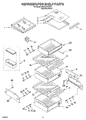 REFRIGERATOR SHELF PARTS Diagram and Parts List for KSSC42QKS02  KitchenAid Refrigerator