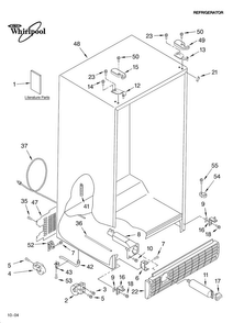 Cabinet Parts Diagram and Parts List for ED5LHGXNT00  Whirlpool Refrigerator