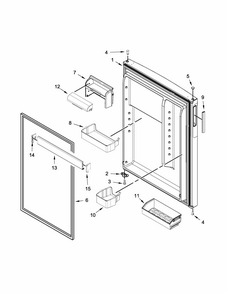 Bottom Door Parts Diagram and Parts List for GARF19XXYK01  Whirlpool Refrigerator