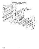 CONTROL PANEL Diagram and Parts List for FGS395YW0  Roper Range
