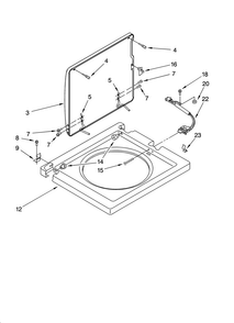 Washer Top And Lid Parts Diagram and Parts List for 1101820296  Kenmore Washer Dryer Combo
