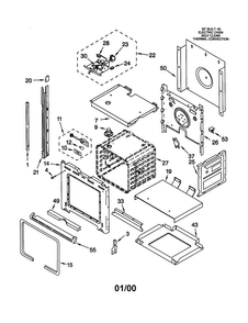 Oven Diagram and Parts List for KEBS107DBAL8  KitchenAid Wall Oven