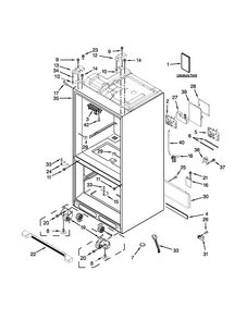 Cabinet Parts Diagram and Parts List for WRF989SDAF01  Whirlpool Refrigerator