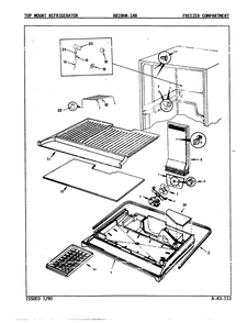 02 - Freezer Compartment Diagram and Parts List for RB19HN-1AR  Whirlpool Refrigerator