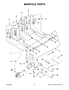 Manifold Parts Diagram and Parts List for KSGB900ESS9  KitchenAid Range