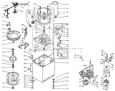 Machine Sub-Assembly Diagram and Parts List for 1106114510  Kenmore Washer