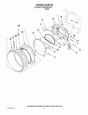 DOOR PARTS Diagram and Parts List for 7MWGD9150XW1  Whirlpool Dryer
