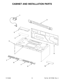 07 - Cabinet And Installation Parts Diagram and Parts List for YWMML5530RV00  Whirlpool Microwave