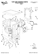 TOP AND CABINET PARTS Diagram and Parts List for LHW0050PQ4  Whirlpool Washer