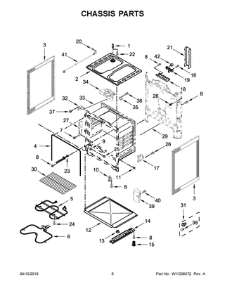Chassis Parts Diagram and Parts List for YWFC310S0ES3  Whirlpool Range