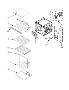 Internal Oven Parts Diagram and Parts List for KODE507ESS00  KitchenAid Wall Oven