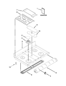 Cooktop Parts Diagram and Parts List for KGRS505XSS05  KitchenAid Range