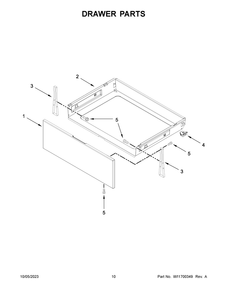 Drawer Parts Diagram and Parts List for WFE505W0JV4  Whirlpool Range