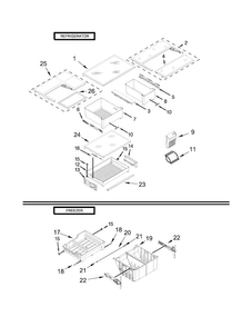 Shelf Parts Diagram and Parts List for 10679473410  Kenmore Refrigerator