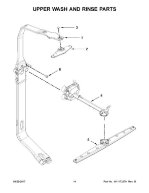 08 - Upper Wash And Rinse Parts Diagram and Parts List for WDT730PAHV0  Whirlpool Dishwasher