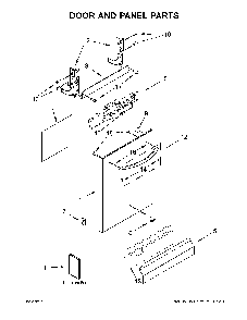 02 - DOOR AND PANEL PARTS Diagram and Parts List for WDT730PAHZ0  Whirlpool Dishwasher