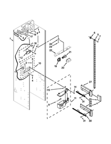 Refrigerator Liner Parts Diagram and Parts List for KSSO36FTX18  KitchenAid Refrigerator