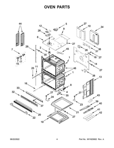 Oven Parts 1 Diagram and Parts List for WOD77EC7HV20  Whirlpool Wall Oven