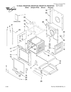Oven Parts Diagram and Parts List for RBS305PVT02  Whirlpool Wall Oven