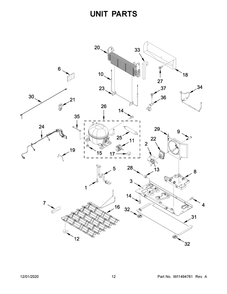 Unit Parts Diagram and Parts List for KRFF507HWH02  Whirlpool Refrigerator