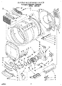 DRYER BULKHEAD Diagram and Parts List for LTE6234AW1  Whirlpool Washer Dryer Combo