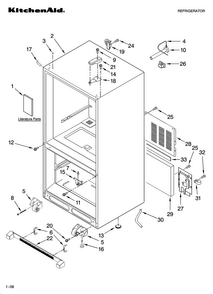 Cabinet Parts Diagram and Parts List for KBLS20ETSS11  KitchenAid Refrigerator