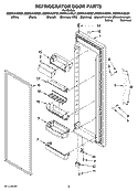 REFRIGERATOR DOOR PARTS Diagram and Parts List for GD5NVAXSL01  Whirlpool Refrigerator