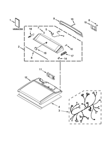 Top And Console Parts Diagram and Parts List for 110C68132410  Kenmore Dryer