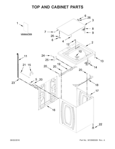 Top And Cabinet Parts Diagram and Parts List for ITW4871FW0  Inglis Washer