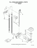 FILL, DRAIN AND OVERFILL PARTS Diagram and Parts List for KUDE70CVSS0  KitchenAid Dishwasher