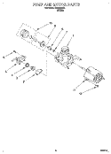 PUMP AND MOTOR Diagram and Parts List for DU4000XB1  Whirlpool Dishwasher