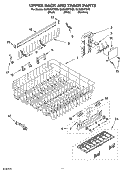 UPPER RACK AND TRACK PARTS Diagram and Parts List for GU3600XTSB0  Whirlpool Dishwasher