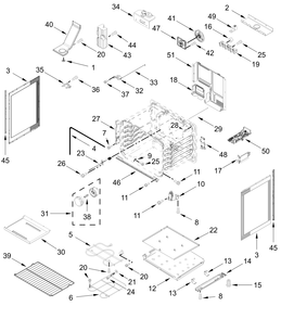 Chassis Parts Diagram and Parts List for MFES7030SZ0  Whirlpool Range