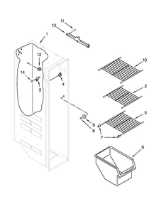 Freezer Liner Parts Diagram and Parts List for WRS325FDAB06  Whirlpool Refrigerator