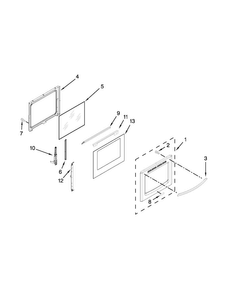 Door Parts Diagram and Parts List for KGRS308BSS1  KitchenAid Range