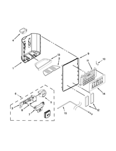 Dispenser Parts Diagram and Parts List for WRS586FIDH00  Whirlpool Refrigerator