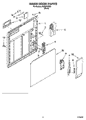INNER DOOR PARTS Diagram and Parts List for RUD6050RD0  Roper Dishwasher