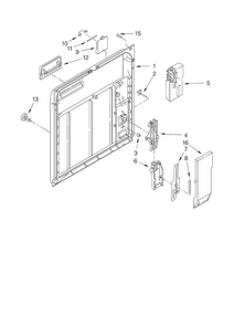 Inner Door Parts Diagram and Parts List for DU890SWLT0  Whirlpool Dishwasher