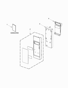 Control Panel Parts Diagram and Parts List for WMH53520CW0  Whirlpool Microwave