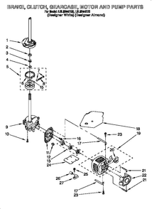 Brake, Clutch, Gearcase, Motor And Pump Diagram and Parts List for LSL8244EZ0  Whirlpool Washer