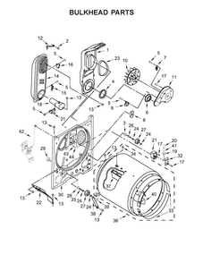 Bulkhead Parts Diagram and Parts List for 11077132412  Kenmore Dryer